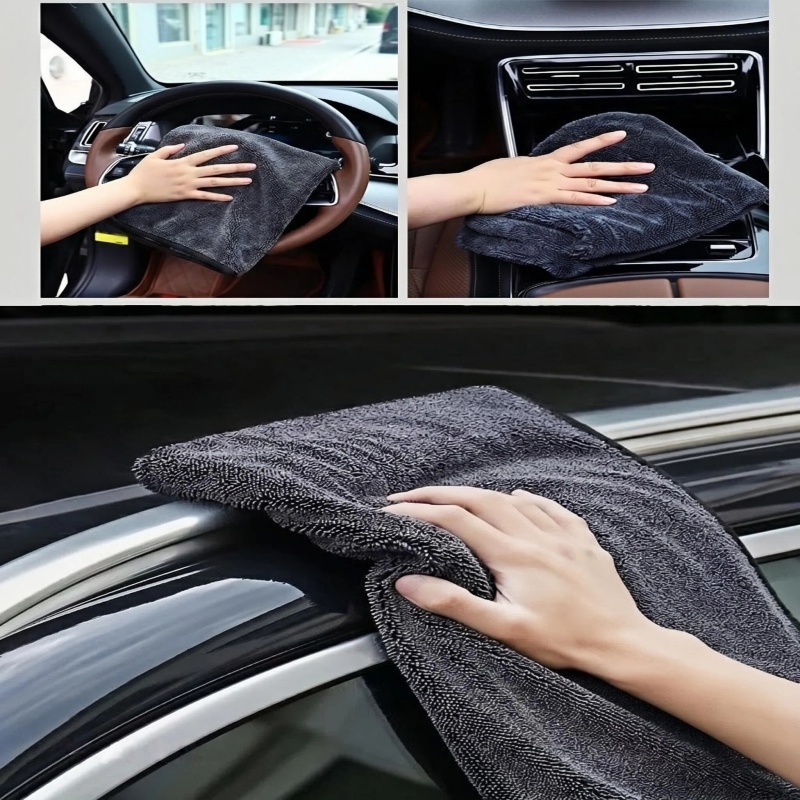 Microfiber Car Drying Towel Super Absorbent - 1300GSM Twist Loop Mikrofaser Auto-Trockentuch, fusselfreies,
