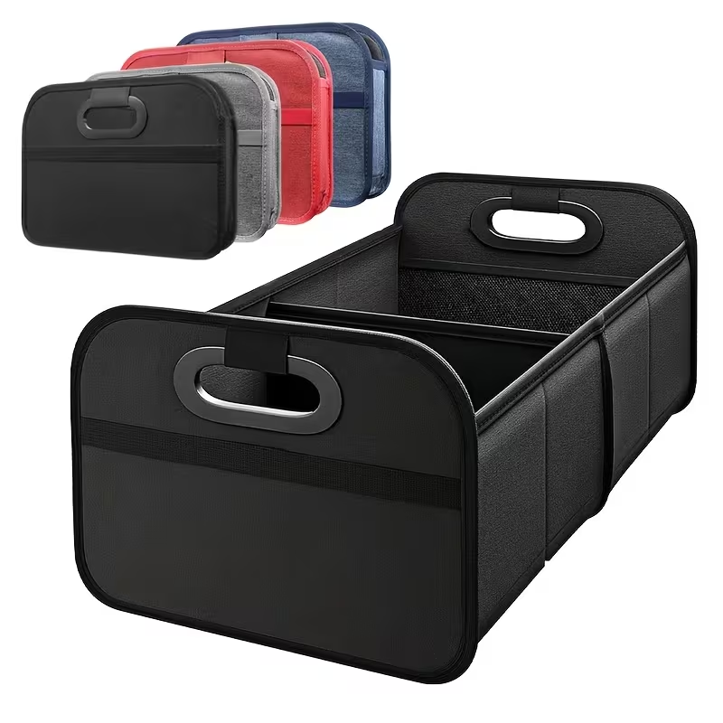 Car Trunk Organizer Foldable Storage Box - Faltbare tragbare Kofferraum-Aufbewahrungsbox mit Seitennetz, Kofferraum-Organizer