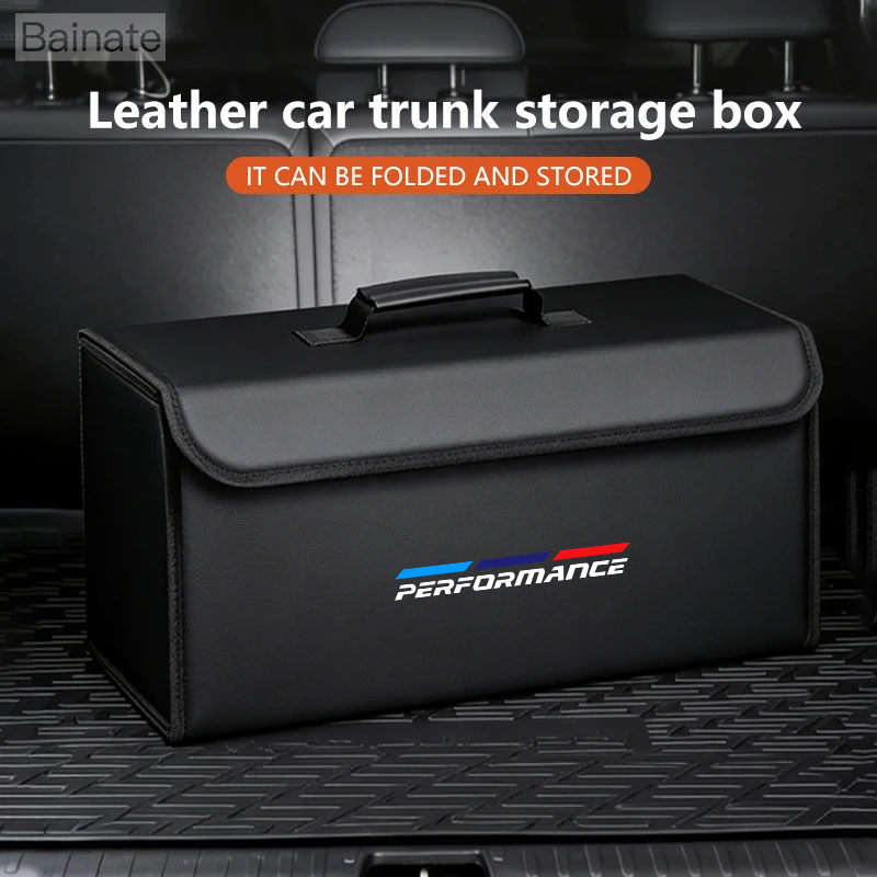 Car Trunk Organizer Foldable Storage Box - Auto-Leder-Kofferraumorganizer Faltbare Aufbewahrungsbox, Für BMW Performance