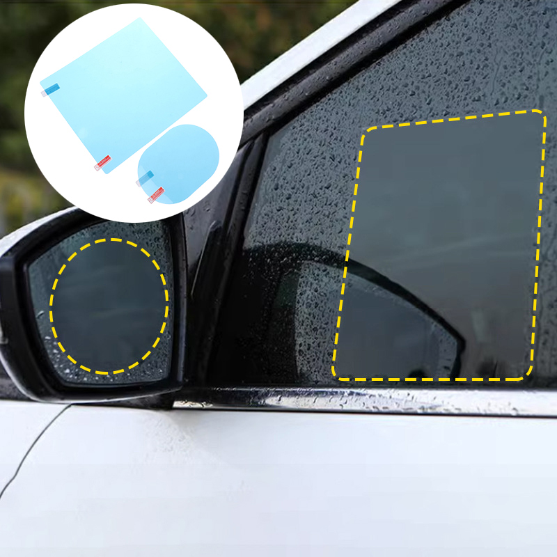 Anti Glare Car Rearview Mirror Film - 4 Stück Anti-Nebel Blendschutz Regenfeste Wasserdichte