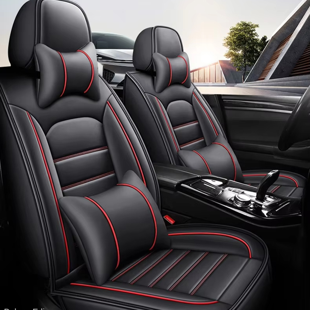 Leather Car Seat Covers Full Set Universal - Günstiger Preis Elastische 3D 360° Rundum-Schutz