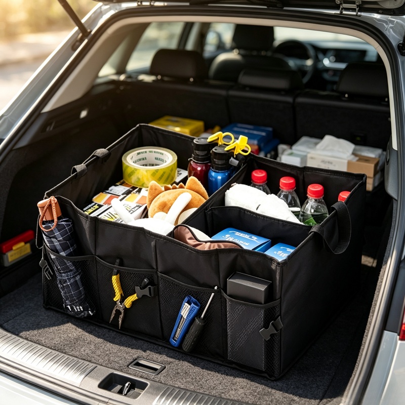 Car Trunk Organizer Foldable Storage Box - Faltbare Großraum-Aufbewahrungsbox für den Kofferraum, verschleißfester