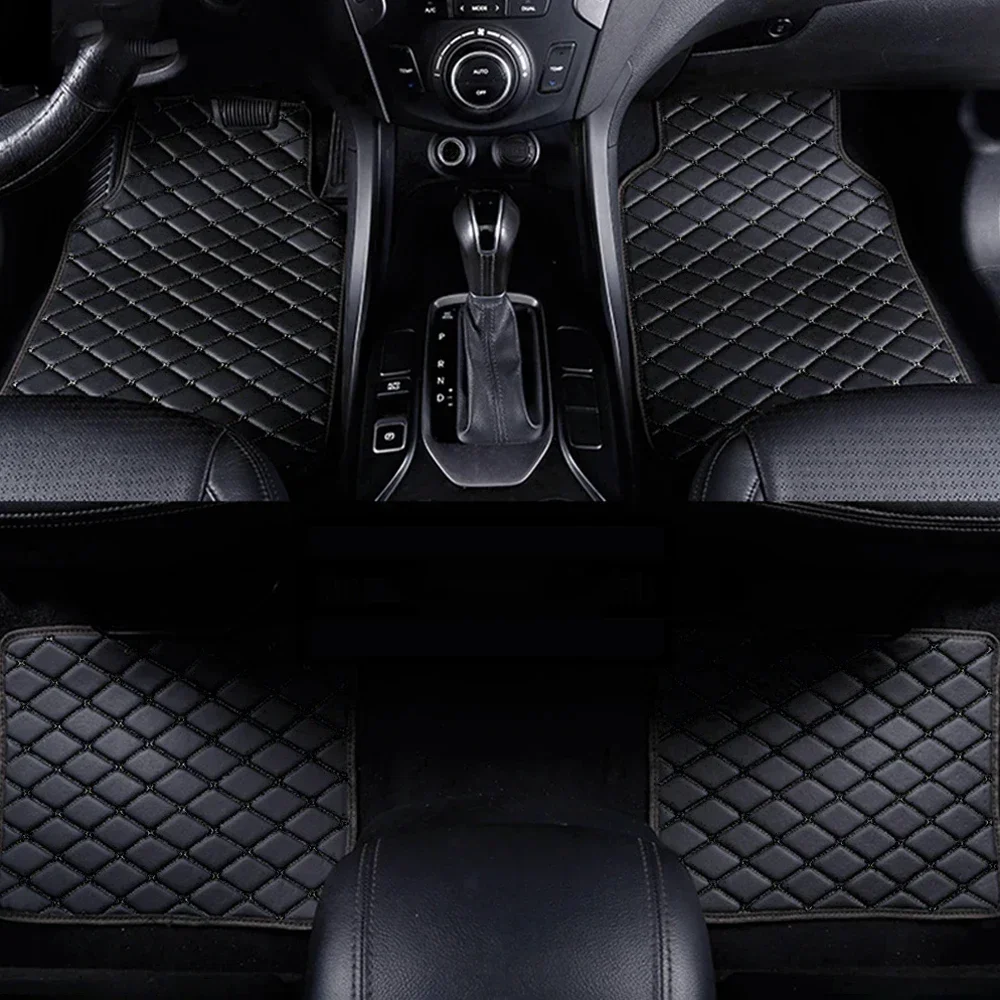 Car Floor Mats Universal Waterproof Leather - Auto-Fußmatten 4-teilig Universelle PU-Leder Wasserdichte Auto-Fußpolster