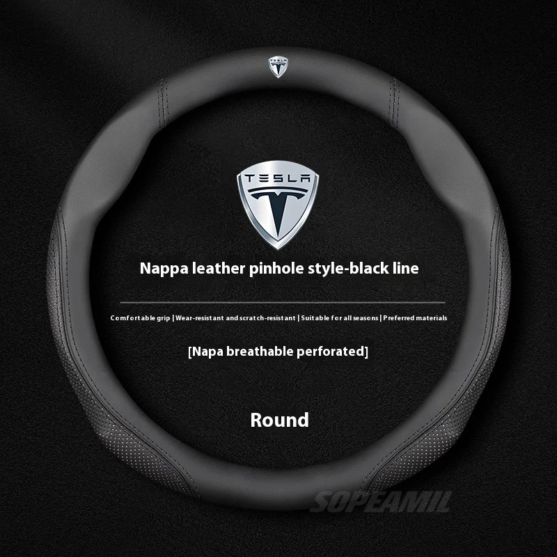 Car Steering Wheel Cover Anti Slip Breathable - Tesla Model 3, Modell Y, Modell
