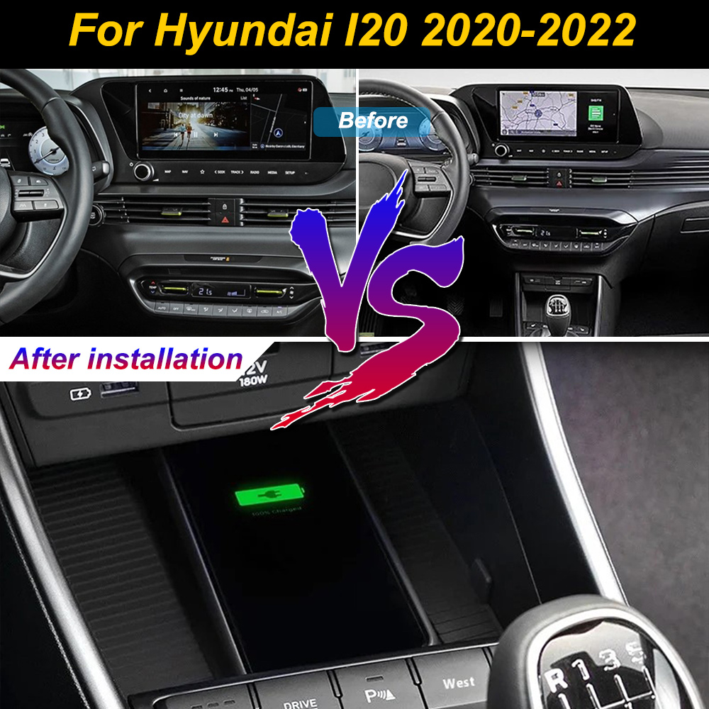 Wireless Car Charger Mount Fast Charging - 2Din für Hyundai I20 2020 2021