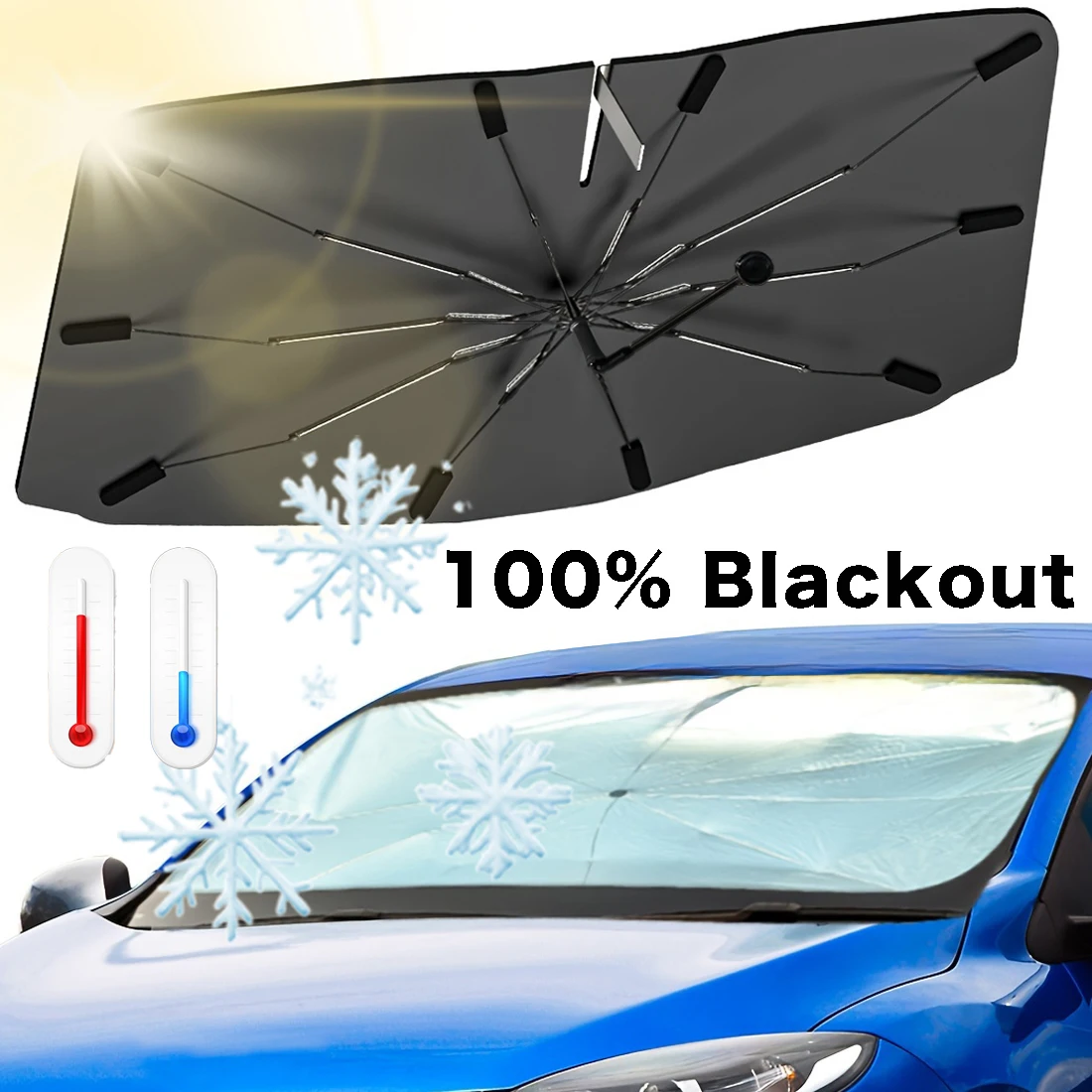 Multifunktionaler, praktischer – Car Sunshade Windshield Umbrella Foldable Bewertung und Preis