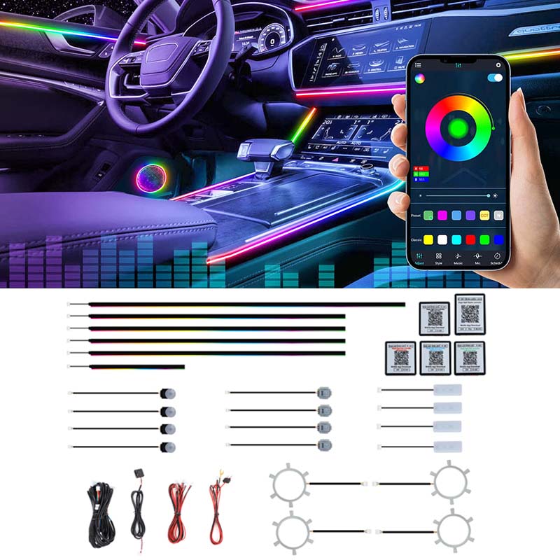 22-in-1 Dream Color RGB Dynami – Led Ambient Interior Car Lights App Control Bewertung und Preis