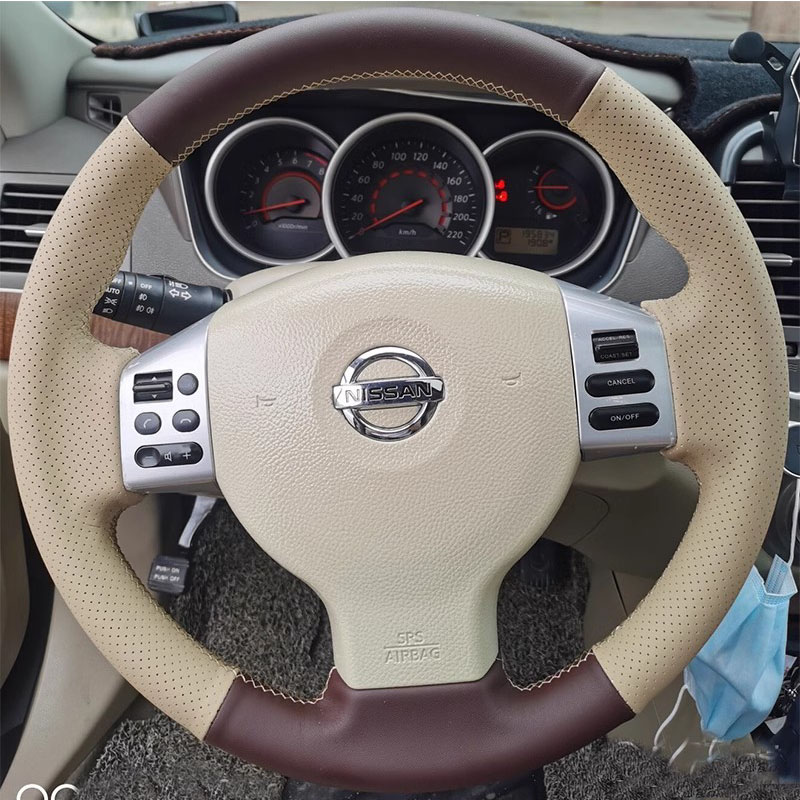 Für Nissan Tiida 2004-2010 Ver – Car Steering Wheel Cover Anti Slip Breathable Bewertung und Preis